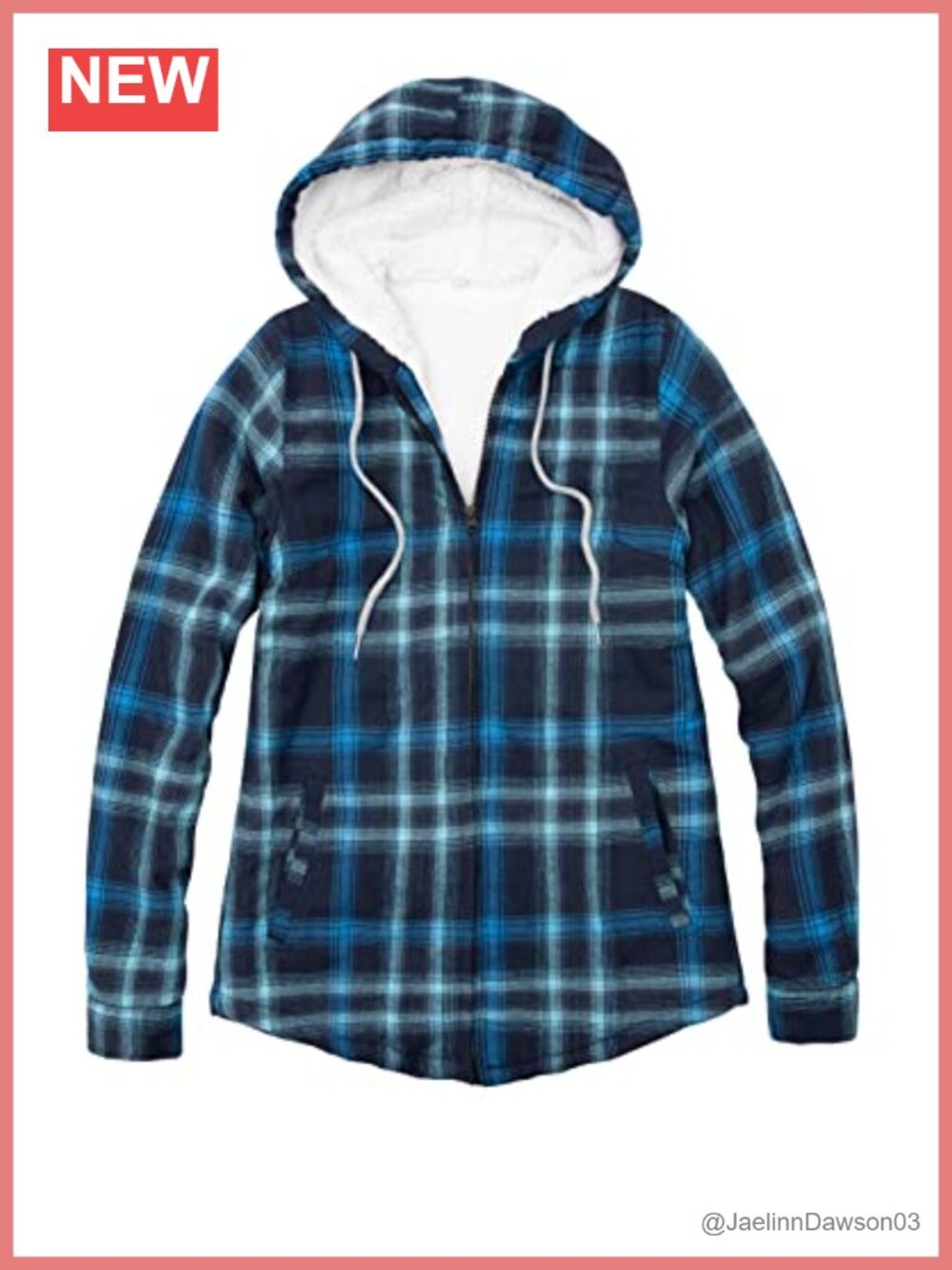 Women's Full Zip Hooded Flannel Jacket Sherpa Fleece Lined Plaid Coat